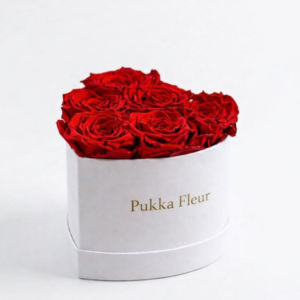 White Heart Box - Red Roses
