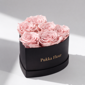 Black Heart Box - Pink Roses