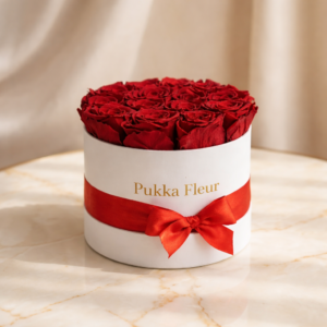 White Classic Box - Red Roses