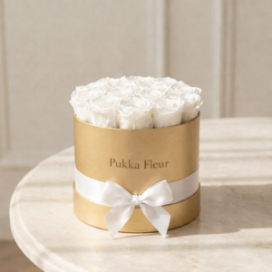 Gold Classic Box - White Roses