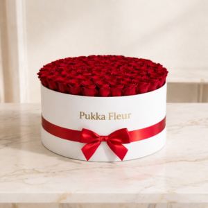 White Luxe Classic Box - Red Roses