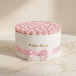 White Luxe Classic Box - Pink Roses