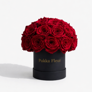 Black Small Dome Box - Red Roses